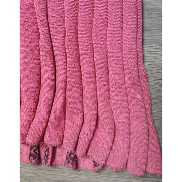 VINTAGE 70s Pleated Pink Red Midi Cable Knit Sweater Dress | TheStyleMinr.com - Picture 8 of 14